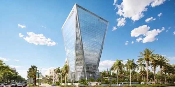 邁阿密金融新地標(biāo)封頂，造型如“倒金字塔”