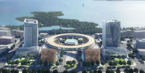 里程碑時刻！上海臨港地標(biāo)“榮耀之環(huán)”起吊合龍