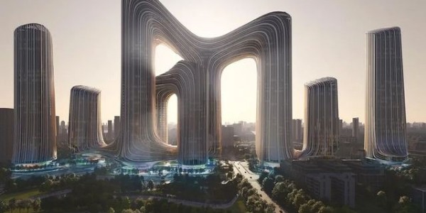 扎哈事務所垂直都市項目｜武漢華中科學生態(tài)城，建筑呈現“山水湖城”形態(tài)